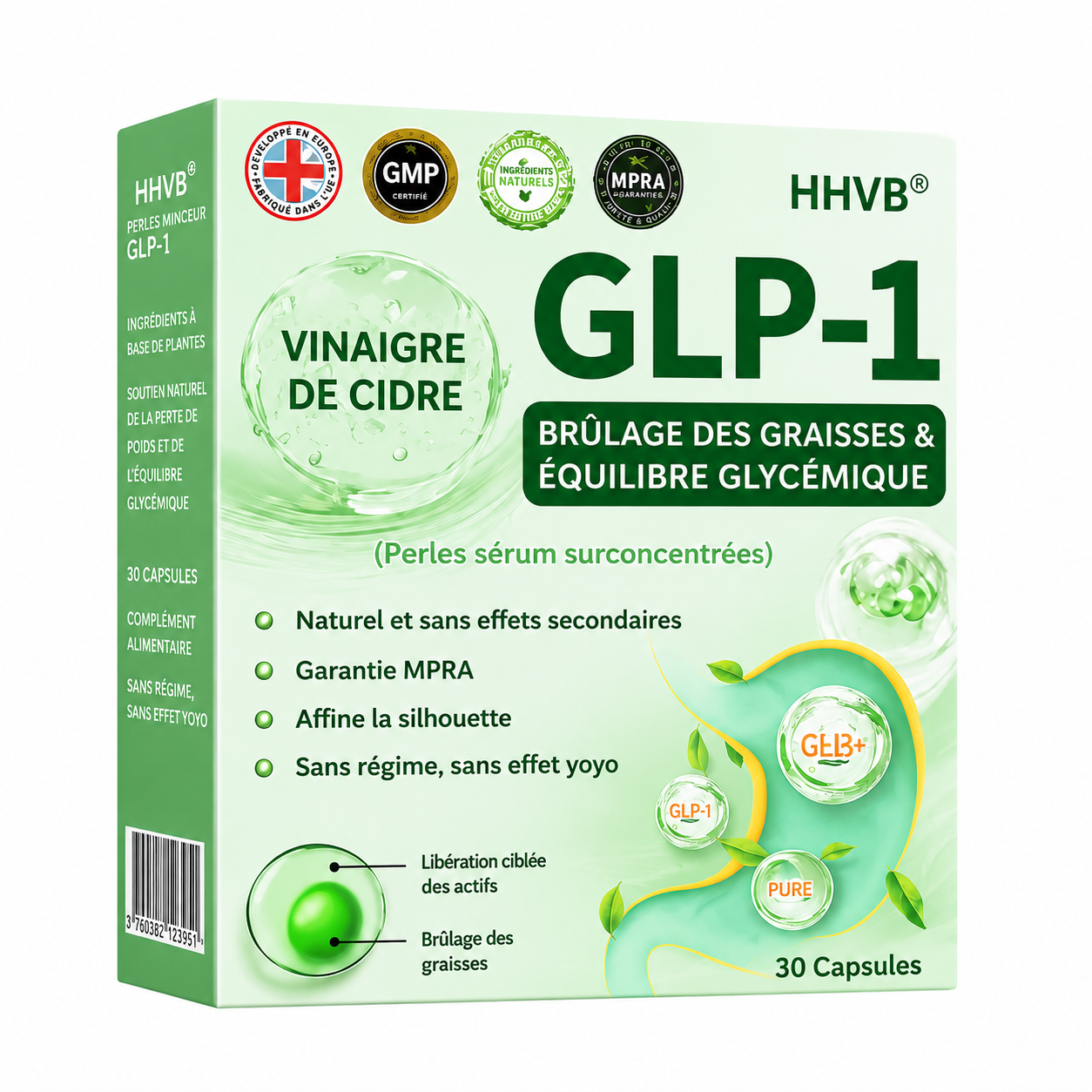 Ventrex™ Perles Minceur GLP-1 | Brûle les graisses et équilibre le sucre en 10 minutes!