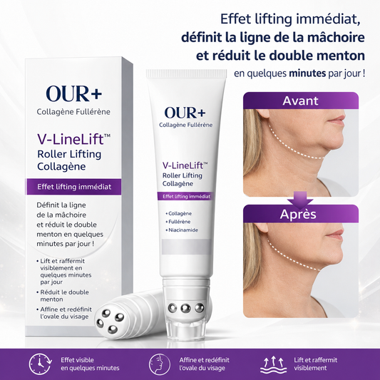 V-LineLift™ Roller Lifting Collagène | Effet lifting immédiat, cou raffermi et double menton réduit en quelques minutes par jour !