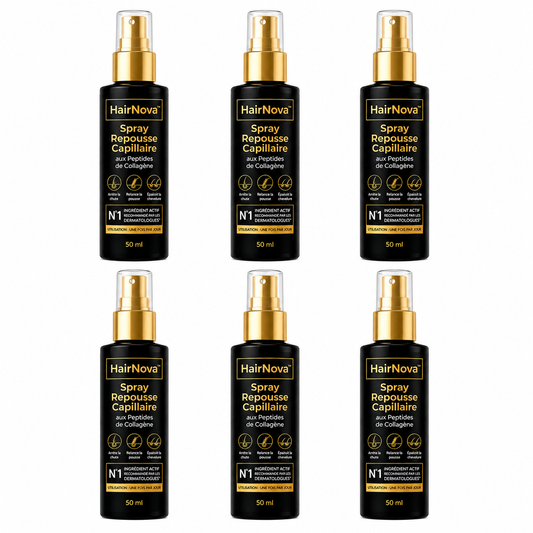 HairNova™ Spray Repousse Capillaire aux Peptides de Collagène | Relancez la pousse des cheveux et épaississez votre chevelure en 3 minutes!