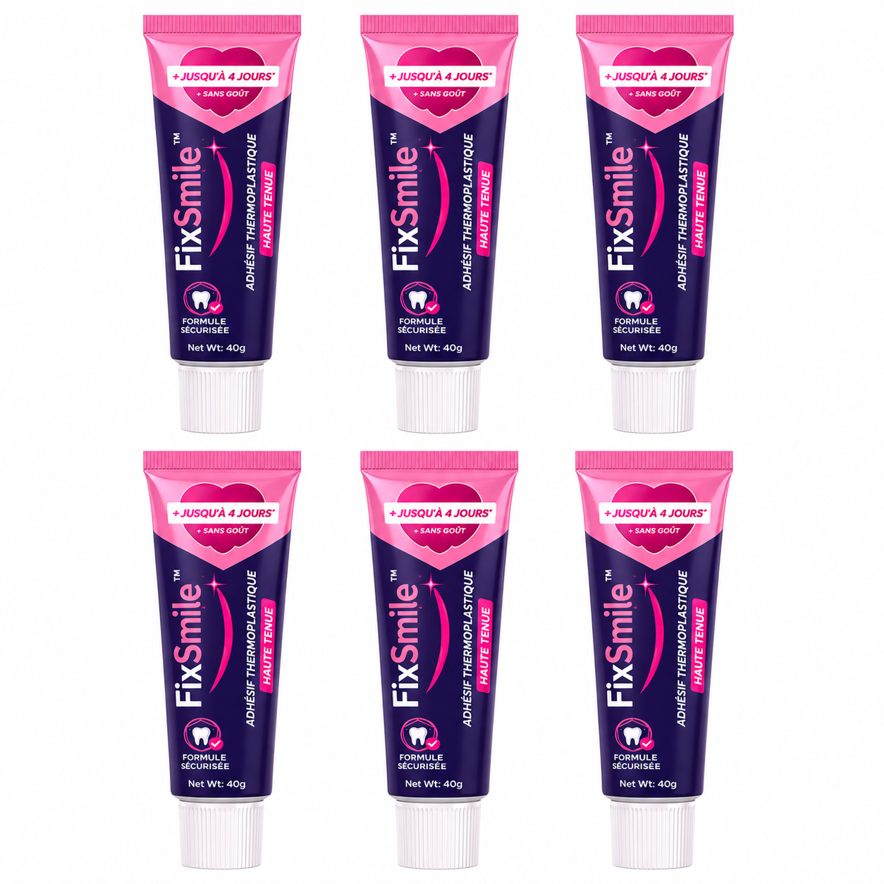 FixSmile™ Adhésif Thermoplastique Haute Tenue | Fixe instantanément votre prothèse, stoppe les mouvements gênants en 3 minutes !