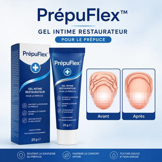 PrépuFlex™ Gel Restaurateur Intime | Restaure l’élasticité du prépuce en 7 jours, naturellement et sans douleur!