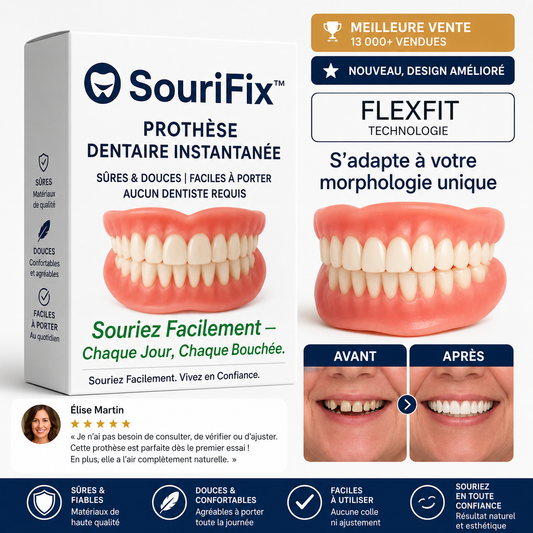 SouriFix™ Prothèse Dentaire Instantanée | Un sourire éclatant sans dentiste en 10 secondes!