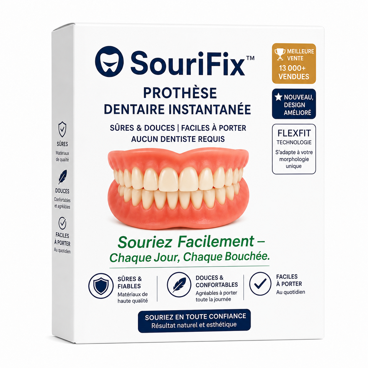 SouriFix™ Prothèse Dentaire Instantanée | Un sourire éclatant sans dentiste en 10 secondes!