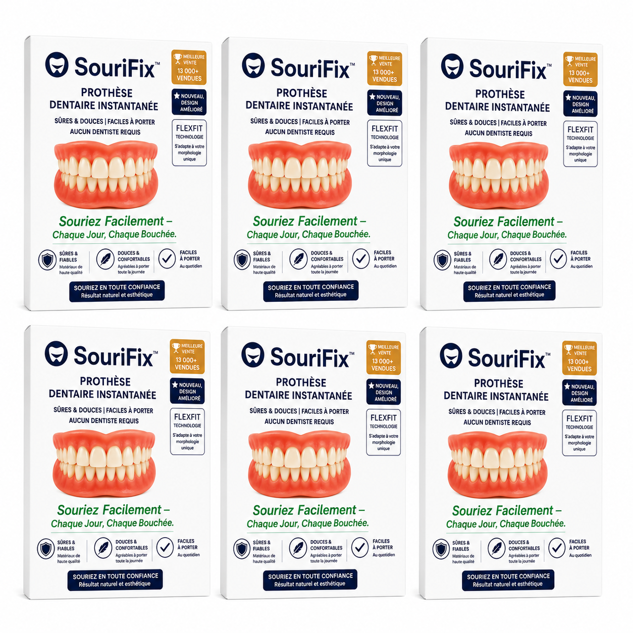 SouriFix™ Prothèse Dentaire Instantanée | Un sourire éclatant sans dentiste en 10 secondes!