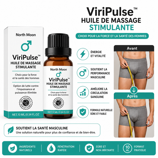 ViriPulse™ Huile de Massage Stimulante | Déchaîne des érections dures et puissantes en 3 minutes!