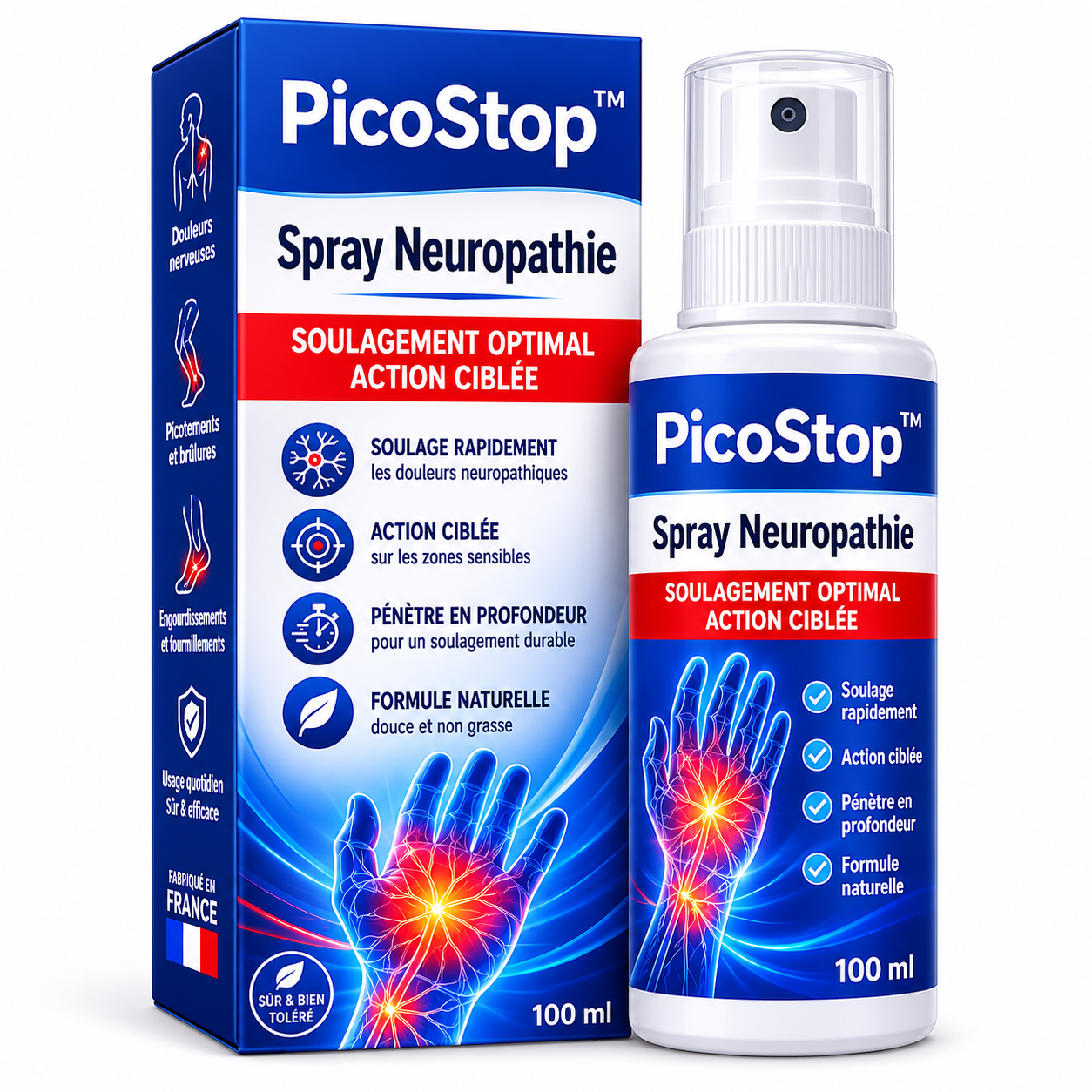 PicoStop™ Spray Neuropathie | Stoppez picotements et engourdissements dès la première application !
