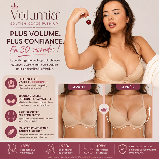 Volumia™ Soutien-Gorge Push-Up | Faites paraître vos seins plus gros, plus ronds et plus galbés en 30 secondes !