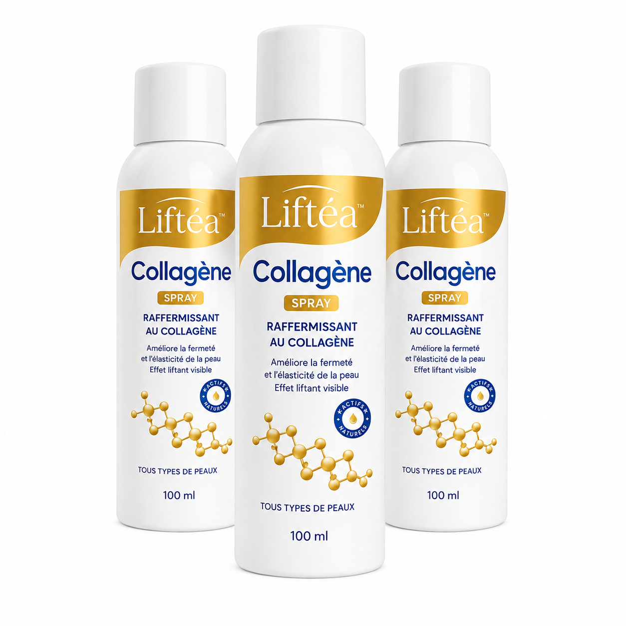Liftéa™ Spray Raffermissant au Collagène | Raffermit la peau relâchée et lisse les rides en 24h, sans injection ni chirurgie !