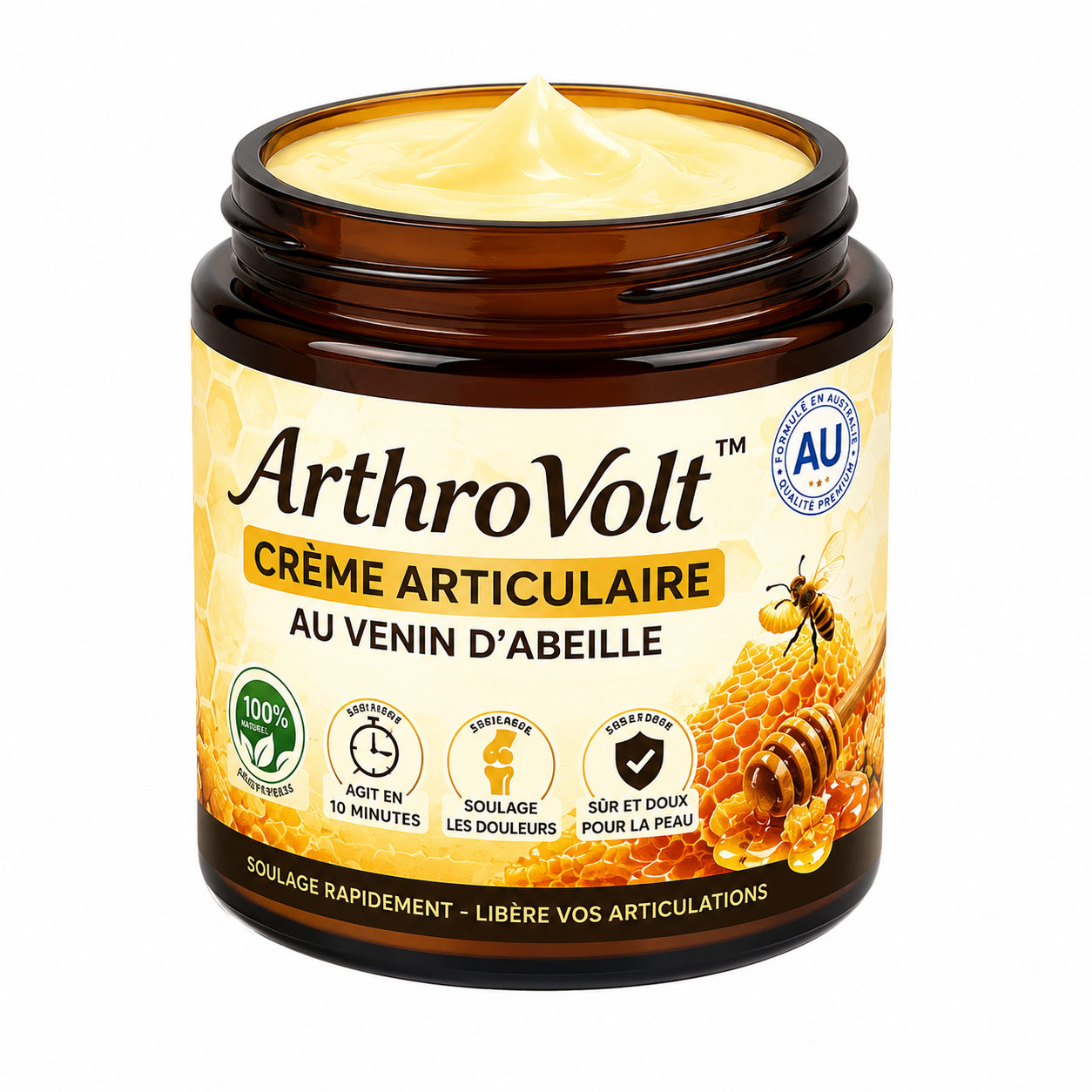 ArthroVolt™ Crème Articulaire au Venin d’Abeille | Soulage les douleurs et libère vos articulations en 10 minutes !