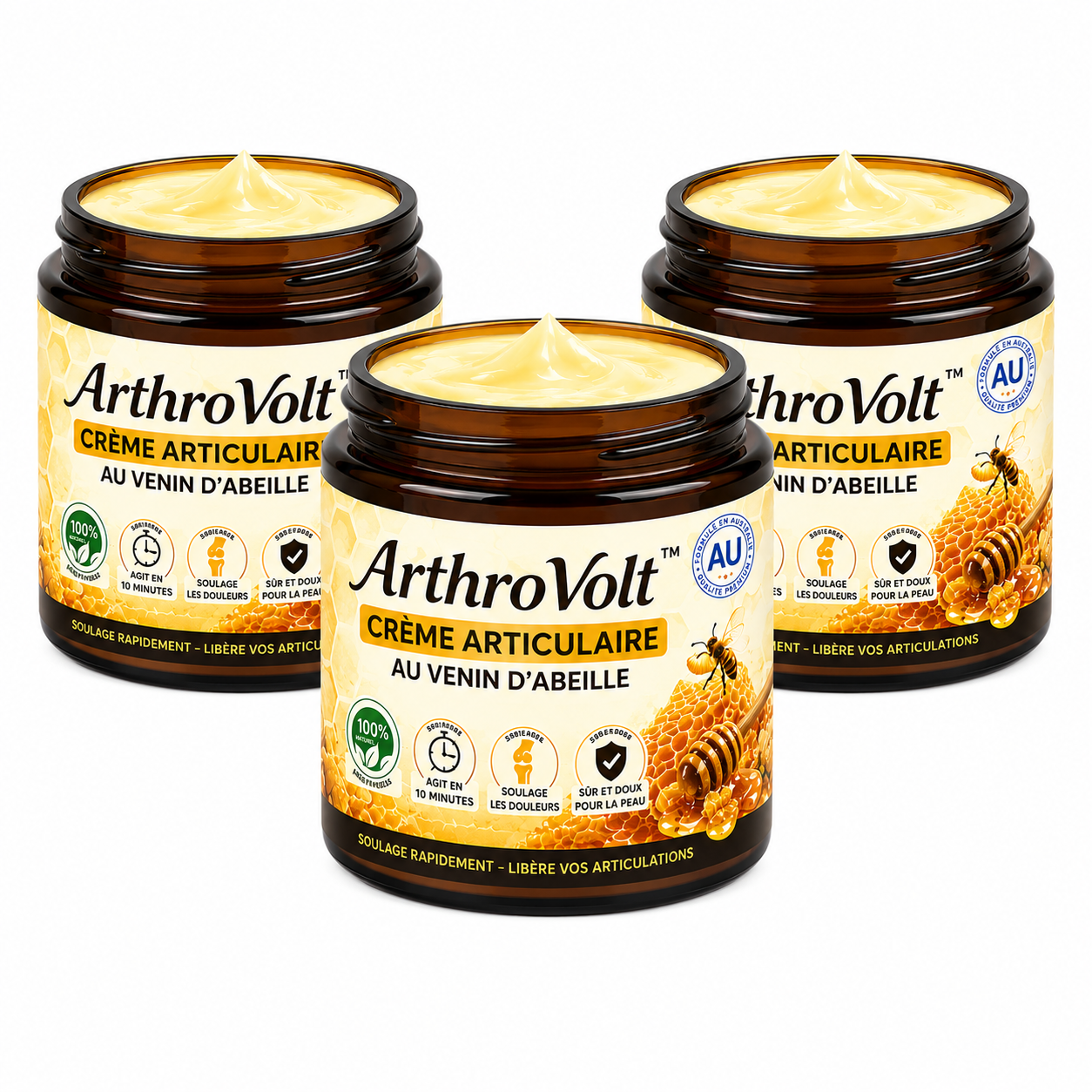 ArthroVolt™ Crème Articulaire au Venin d’Abeille | Soulage les douleurs et libère vos articulations en 10 minutes !
