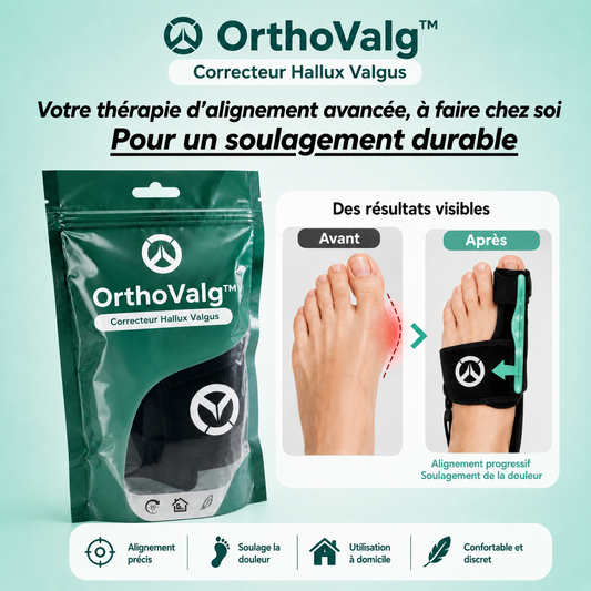 OrthoValg™ Correcteur Hallux Valgus | Redressez votre gros orteil et soulagez la pression en 20 minutes, sans chirurgie !