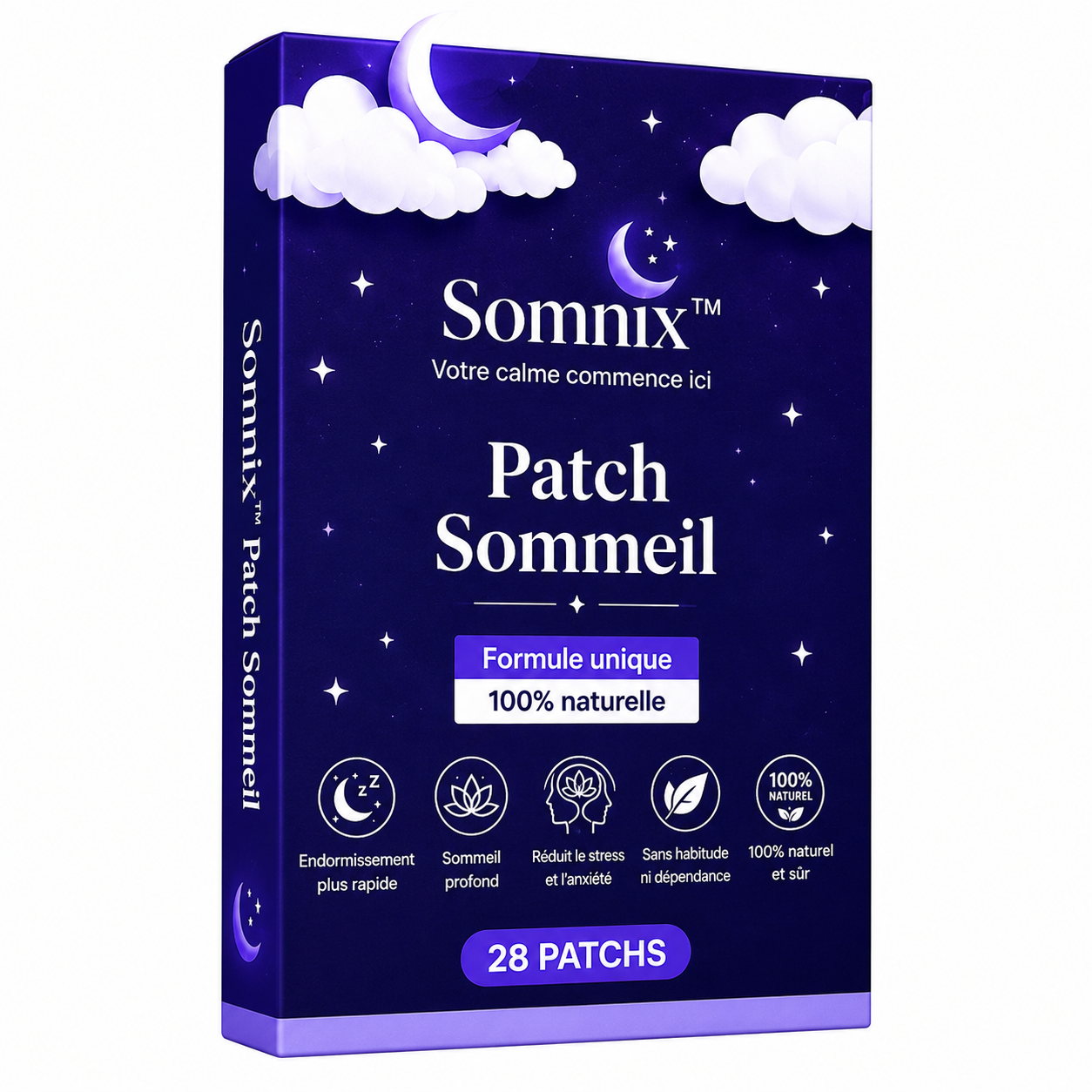 Somnix™ Patch Sommeil | Dormez toute la nuit dès ce soir, sans somnifères ni mélatonine !