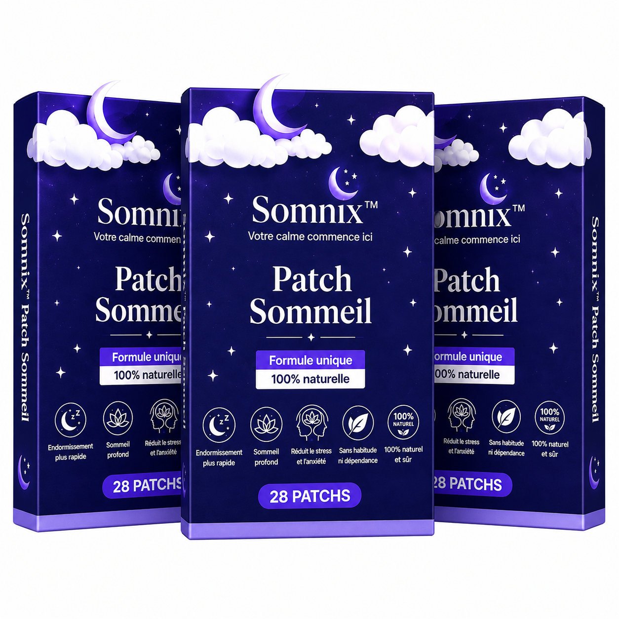 Somnix™ Patch Sommeil | Dormez toute la nuit dès ce soir, sans somnifères ni mélatonine !