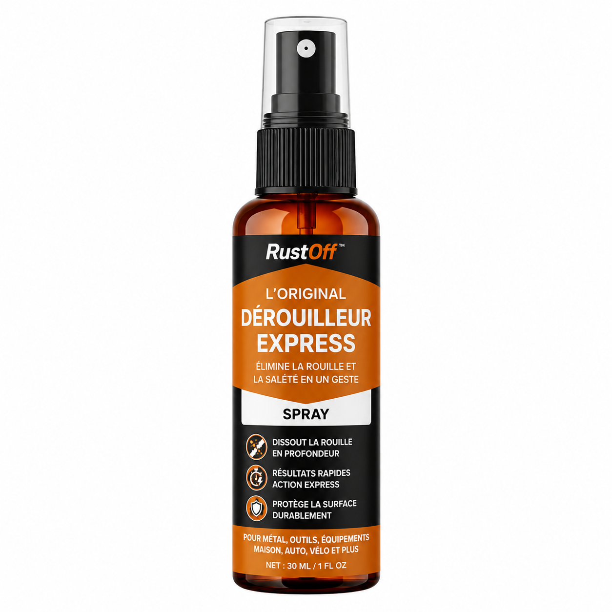 RustOff™ Spray Anti-Rouille Express | Pulvérisez, attendez 5 minutes et retrouvez des surfaces propres, sans frotter !