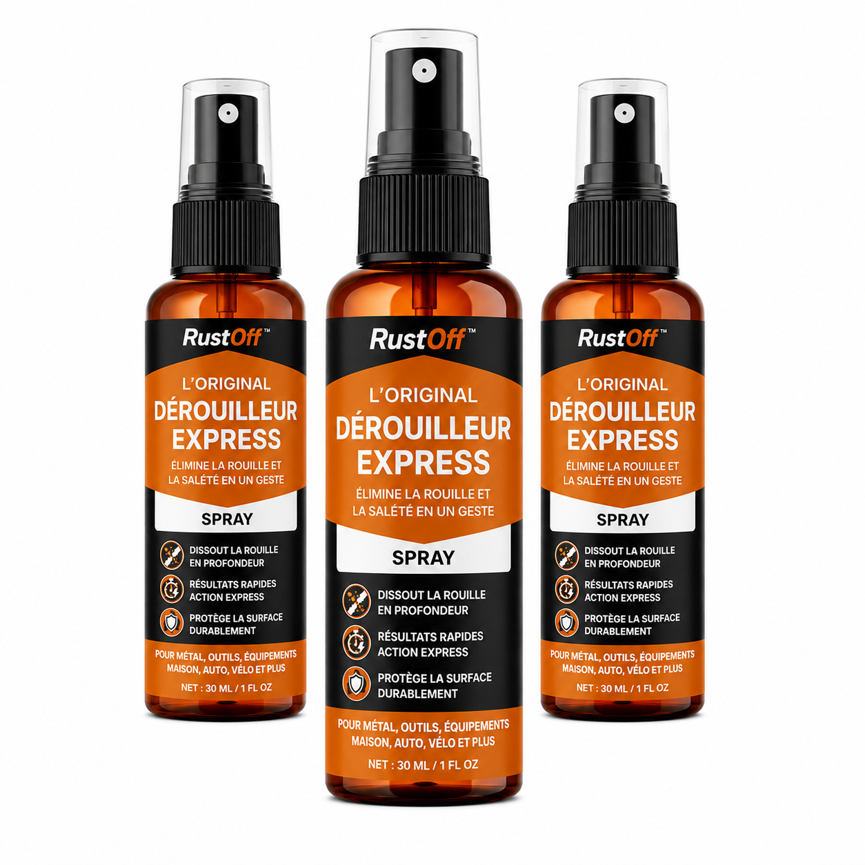 RustOff™ Spray Anti-Rouille Express | Pulvérisez, attendez 5 minutes et retrouvez des surfaces propres, sans frotter !