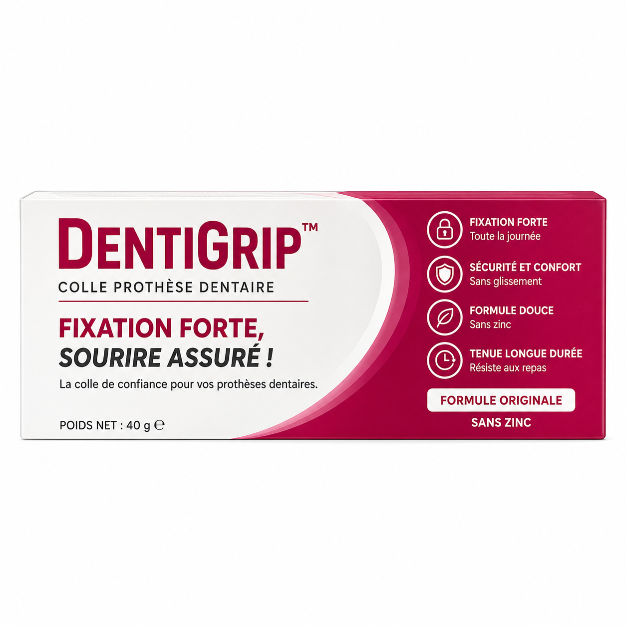 DentiGrip™ Colle Prothèse Dentaire | Fixez votre dentier jusqu’à 4 jours, sans glissement ni irritation !