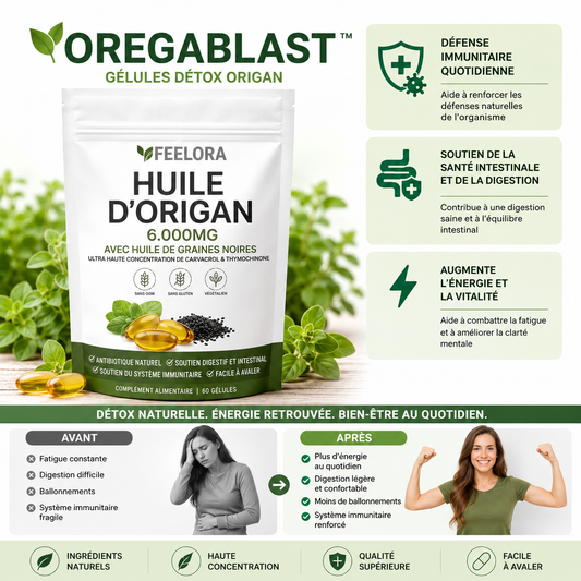 OregaBlast™ Gélules Détox Origan | Nettoyez votre organisme et retrouvez un ventre plus léger en 7 jours !