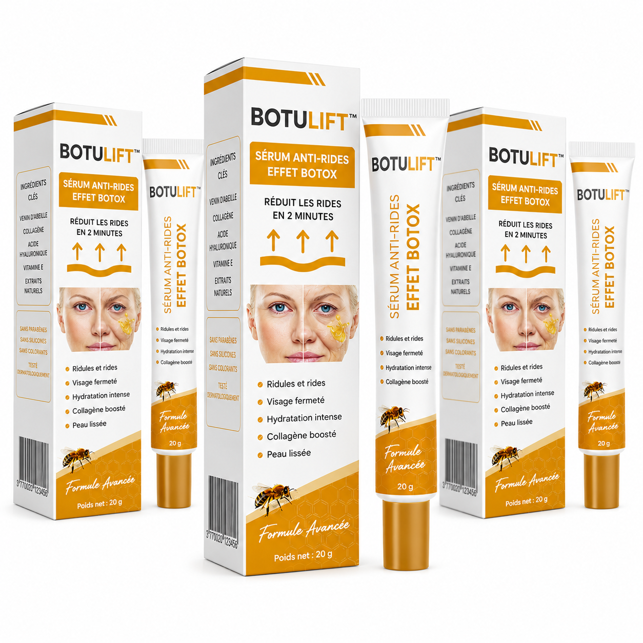 Botulift™ Sérum Anti-Rides Effet Botox | Lissez vos rides, retendez votre peau et paraissez plus jeune en 2 minutes, sans injection !