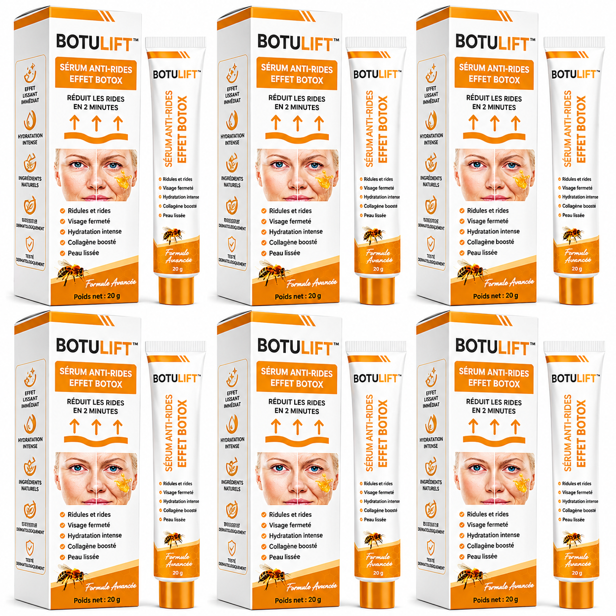Botulift™ Sérum Anti-Rides Effet Botox | Lissez vos rides, retendez votre peau et paraissez plus jeune en 2 minutes, sans injection !