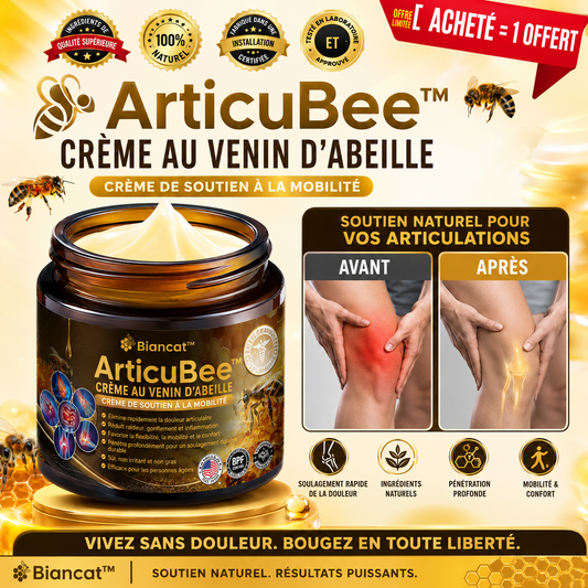 ArticuBee™ Crème au Venin d’Abeille | Soulage vos douleurs articulaires en 5 minutes !