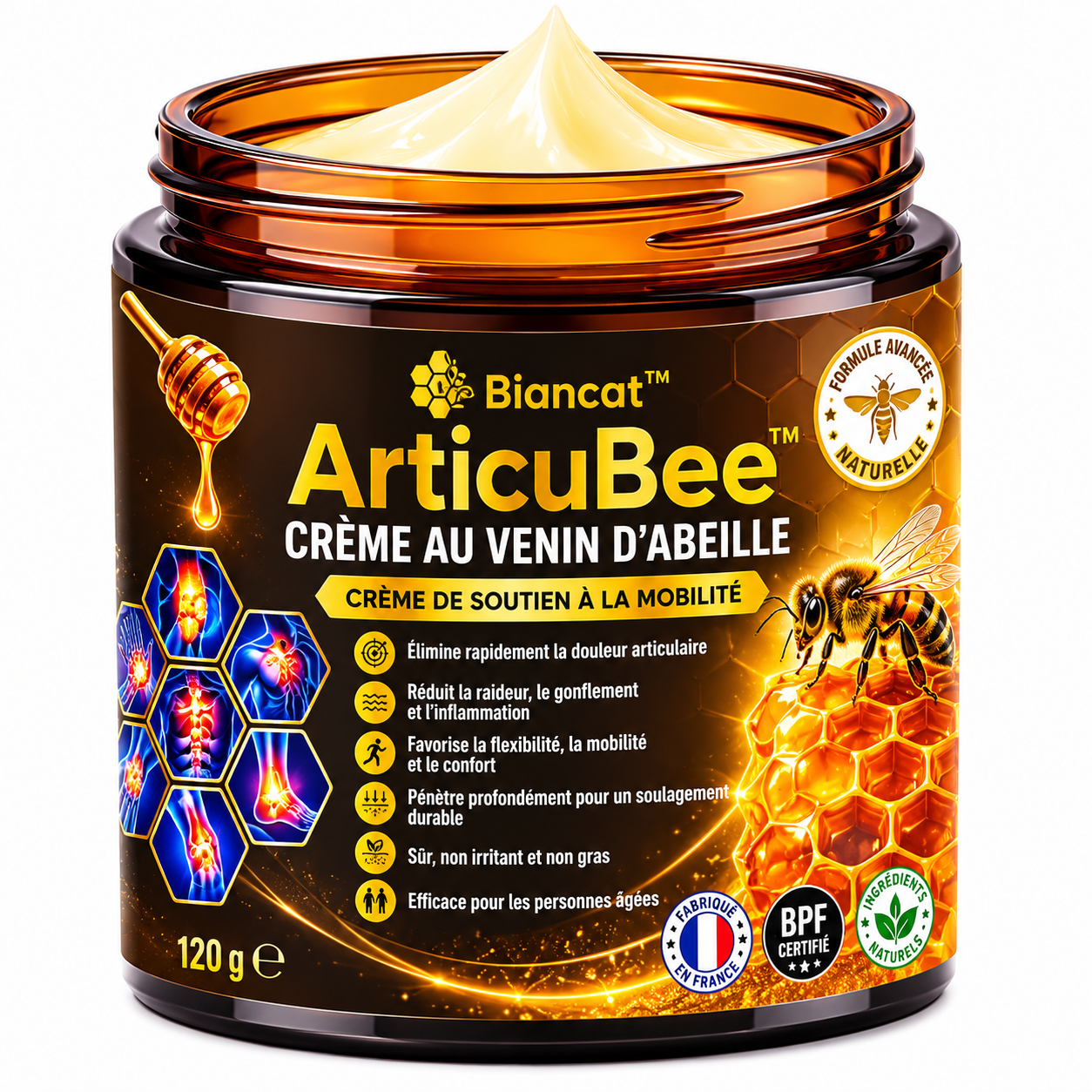ArticuBee™ Crème au Venin d’Abeille | Soulage vos douleurs articulaires en 5 minutes !