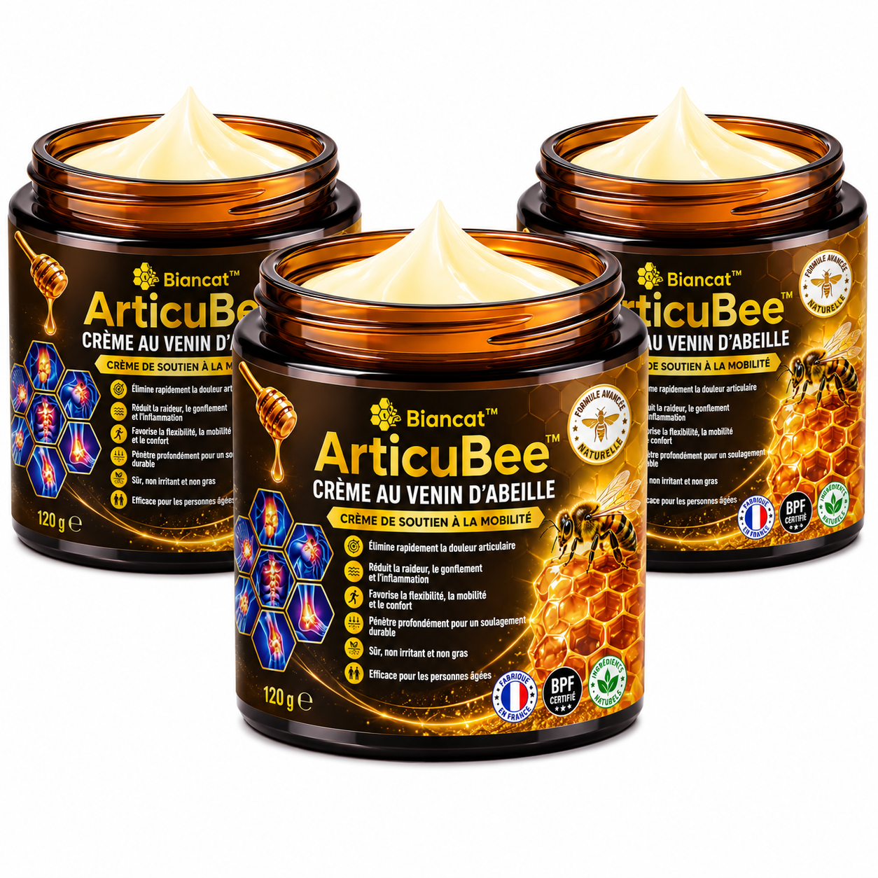 ArticuBee™ Crème au Venin d’Abeille | Soulage vos douleurs articulaires en 5 minutes !