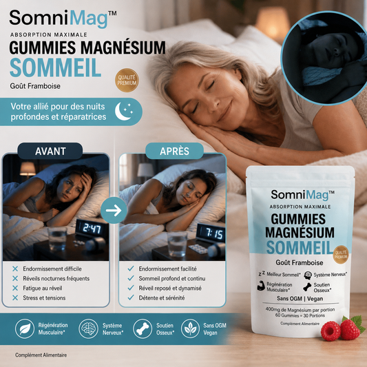 SomniMag™ Gummies Magnésium Sommeil | Dormez profondément et stoppez les réveils nocturnes !