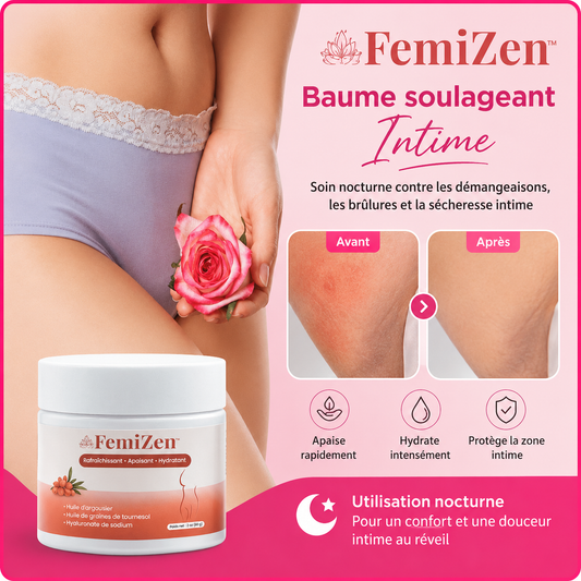 FemiZen™ Baume soulageant Intime | Traitement nocturne contre les démangeaisons, les brûlures et la sécheresse !