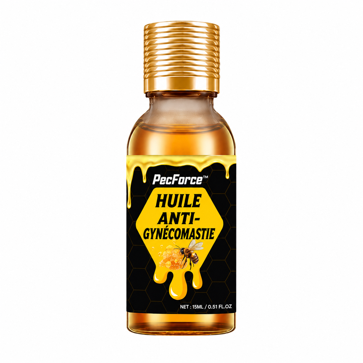 PecForce™ Huile Anti-Gynécomastie | Éliminez la graisse et retrouvez un torse plat en 10 minutes !
