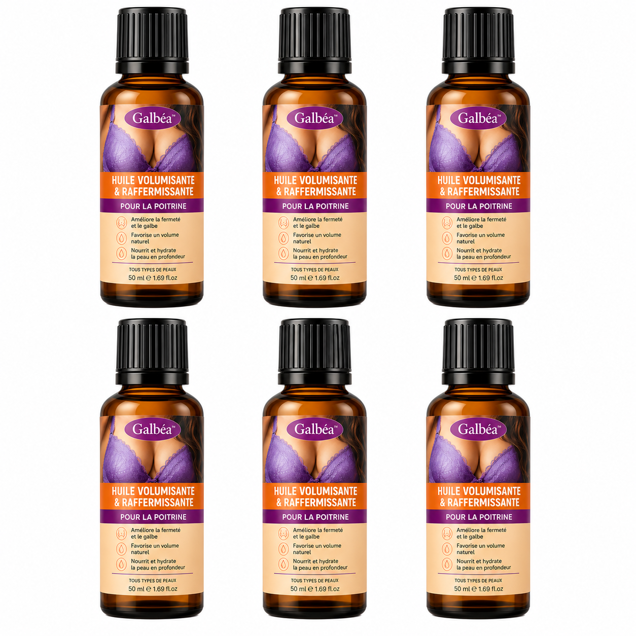 Galbéa™ Huile Volumisante & Raffermissante | Retrouver une poitrine plus ferme et plus galbée en 21 jours !