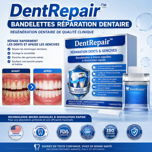 DentRepair™ Bandelettes Réparation Dentaire | Renforcez vos dents fragiles et apaisez vos gencives !