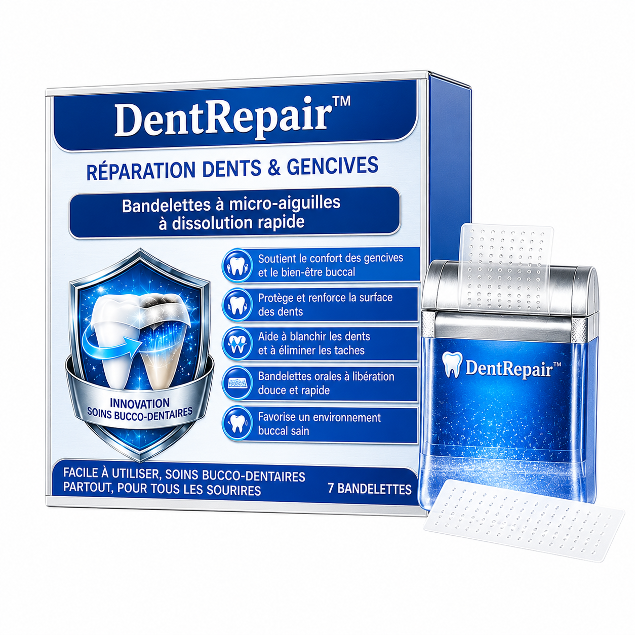 DentRepair™ Bandelettes Réparation Dentaire | Renforcez vos dents fragiles et apaisez vos gencives !