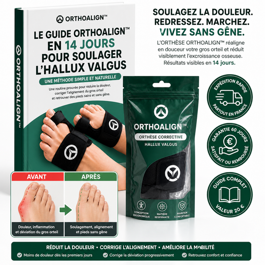 OrthoAlign™ Attelle Orthopédique | Corrigez la déformation de votre orteil sans chirurgie à raison de 20 min par jour !