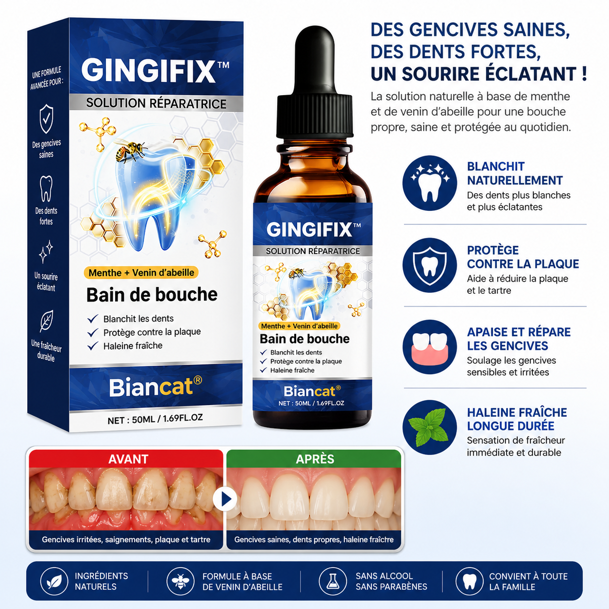 GingiFix™ Solution de Réparation Buccale | Stoppez les saignements et réparez vos gencives en 48 heures chrono !