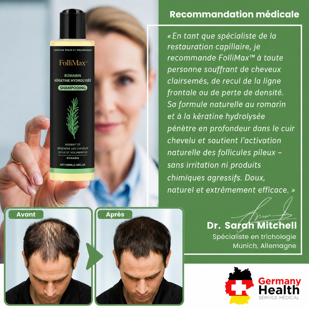 FolliMax™ Sérum Accélérateur de Repousse | Comblez les zones clairsemées et retrouvez une masse capillaire épaisse en 14 jours chrono !