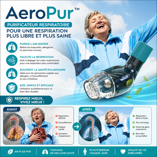 AeroPur™ Dispositif de Nettoyage Respiratoire | Éliminez 90% de vos sécrétions et respirez librement en 5 jours !