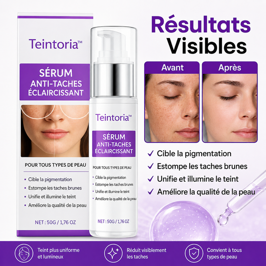 Teintoria™ Sérum Anti-Taches Éclaircissant | Effacez vos taches brunes en 72 heures chrono !