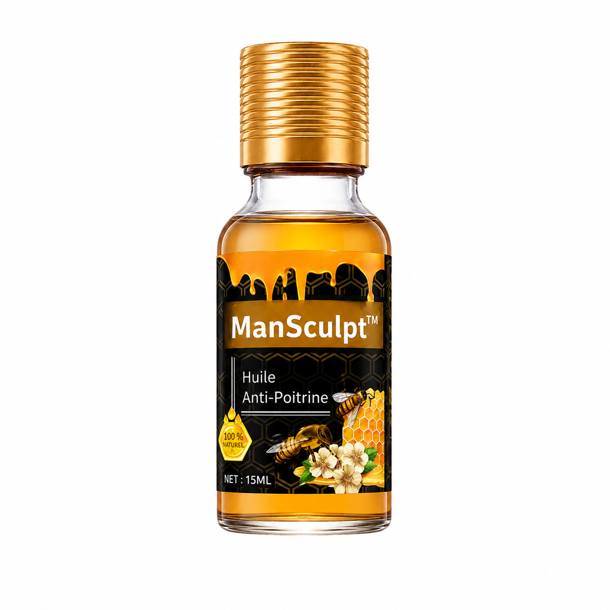 ManSculpt™ Huile Anti-Poitrine | Réduit la Poitrine chez les Hommes en 7 Jours, Sans Chirurgie !