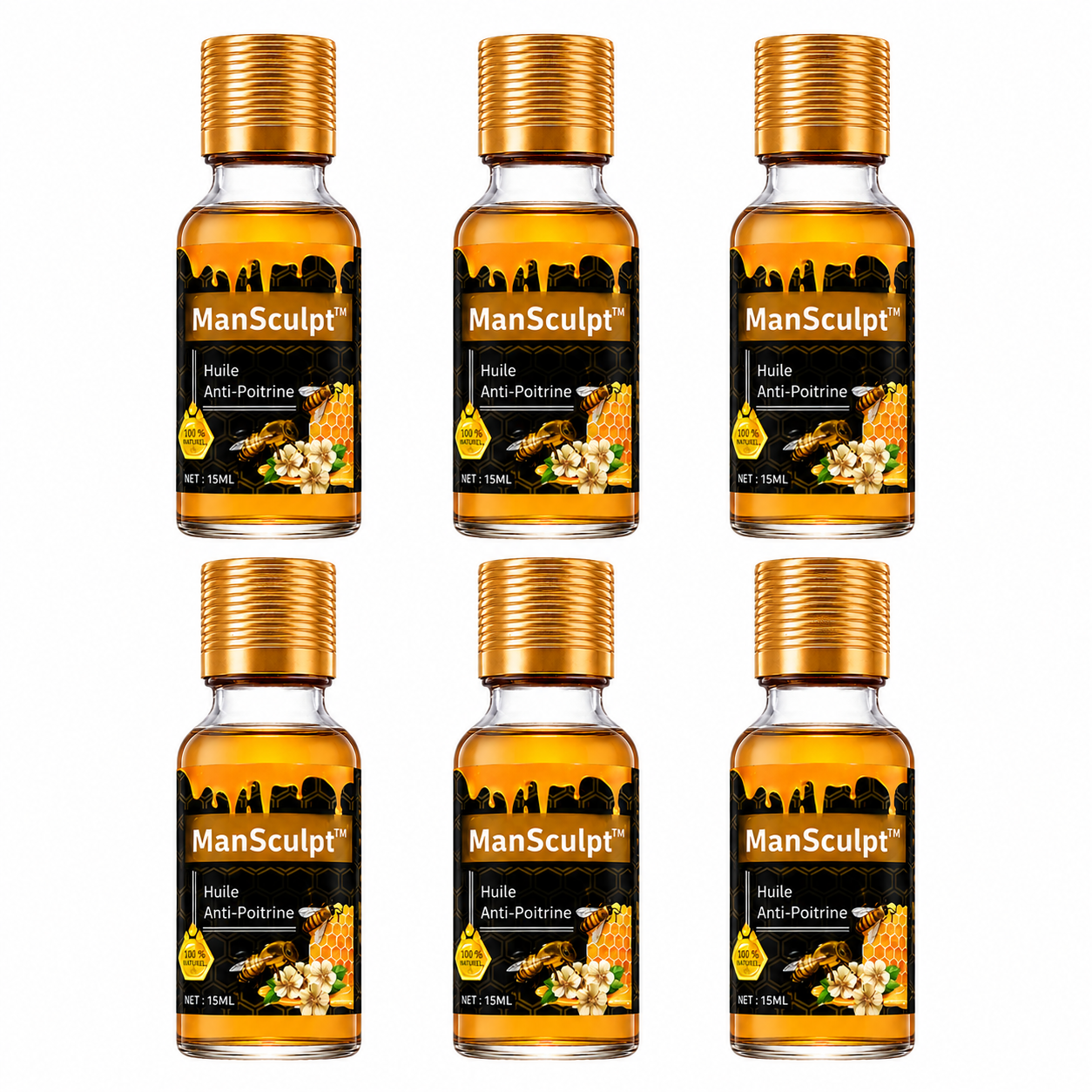 ManSculpt™ Huile Anti-Poitrine | Réduit la Poitrine chez les Hommes en 7 Jours, Sans Chirurgie !