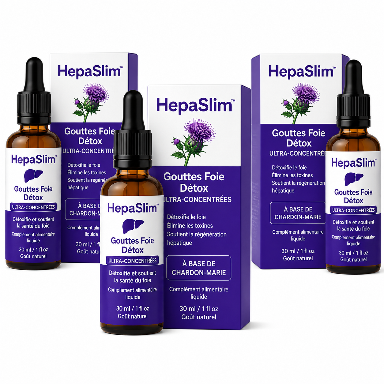 HepaSlim™ Gouttes Foie Détox Ultra-Concentrées | Décrassez votre foie et déclenchez une perte de 5 kg en 7 jours !