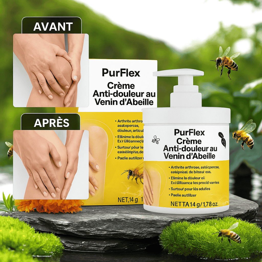PurFlex™ Crème Anti-douleur au Venin d’Abeille | Soulage les articulations en 5 minutes!
