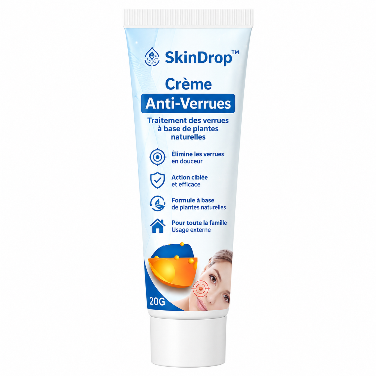 SkinDrop™ Crème Anti-Verrues | Une peau lisse et sans verrues – Résultats visibles en quelques jours seulement !