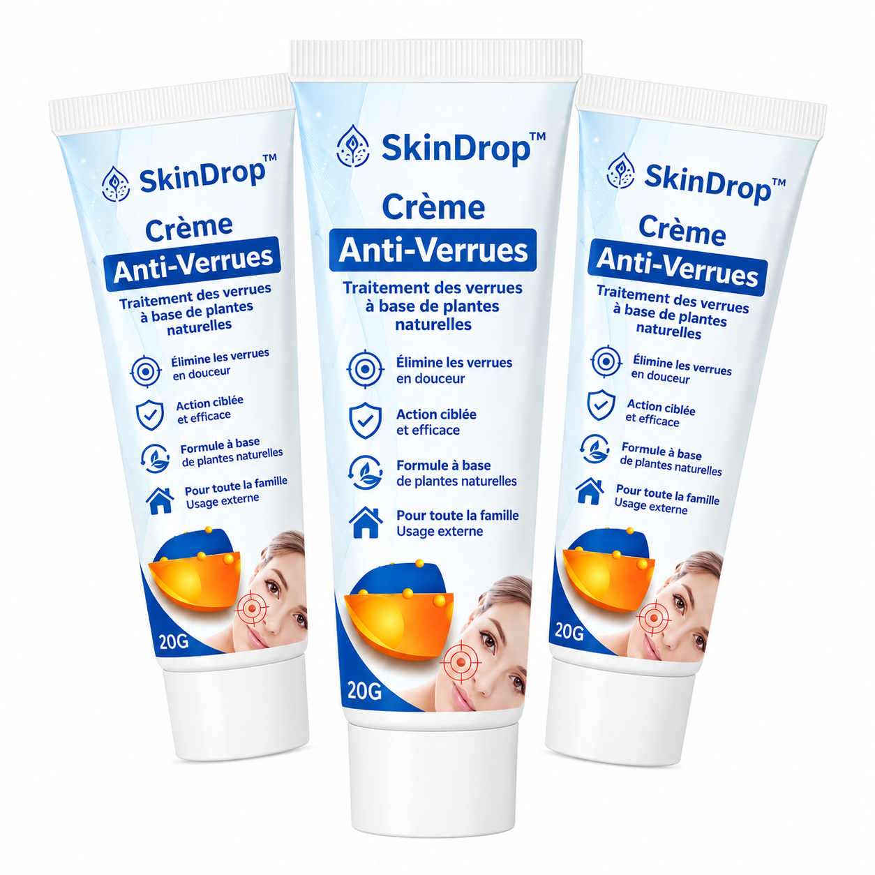 SkinDrop™ Crème Anti-Verrues | Une peau lisse et sans verrues – Résultats visibles en quelques jours seulement !