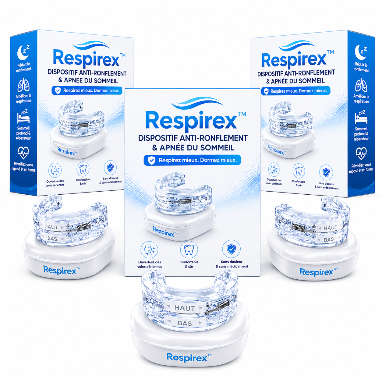 Respirex™ Dispositif Anti-Ronflement & Apnée du Sommeil | Respirez librement et dormez profondément dès la première nuit !