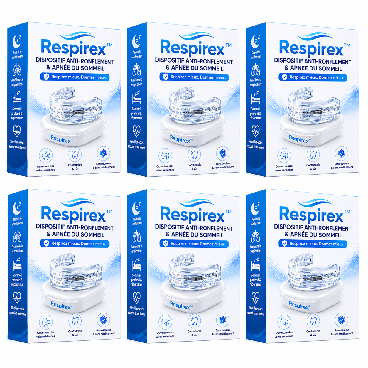 Respirex™ Dispositif Anti-Ronflement & Apnée du Sommeil | Respirez librement et dormez profondément dès la première nuit !