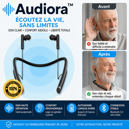 Audiora™ Amplificateur Filaire Ultra-Puissant | Réentendez chaque mot en 9 secondes chrono!