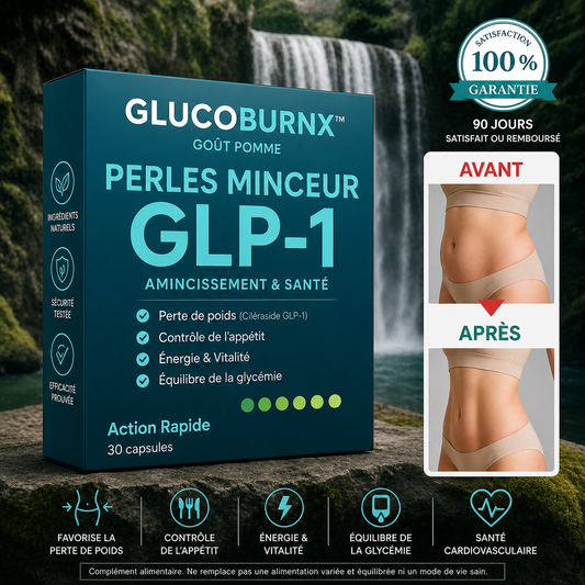 GlucoBurnX™ Perles Minceur GLP-1 Ultra-Concentrées | Élimine les toxines et fait perdre du poids en 10 minutes!