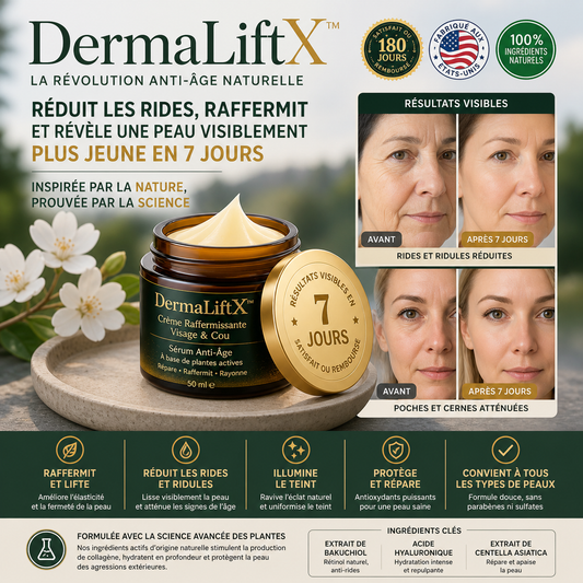 DermaLiftX™ Crème Raffermissante Visage & Corps | Lifte, hydrate et raffermit votre peau en 10 minutes chrono!