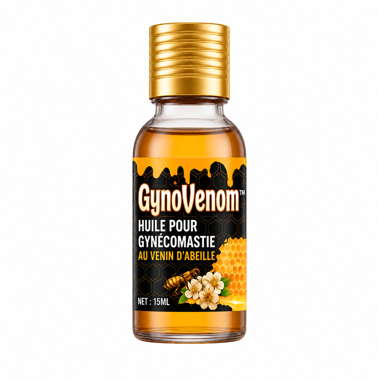 GynoVenom™ Huile pour gynécomastie au venin d'abeille | Élimine la graisse en 10 minutes!