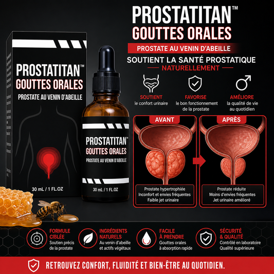 ProstaTitan™ Gouttes Orales Prostate au Venin d'Abeille | Retrouvez une érection en 3 minutes!